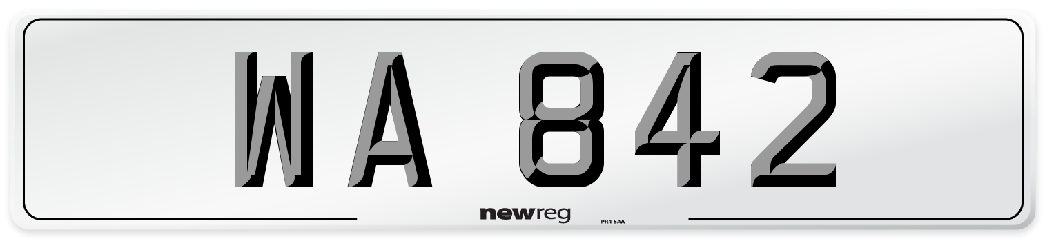 WA 842 Number Plate from New Reg